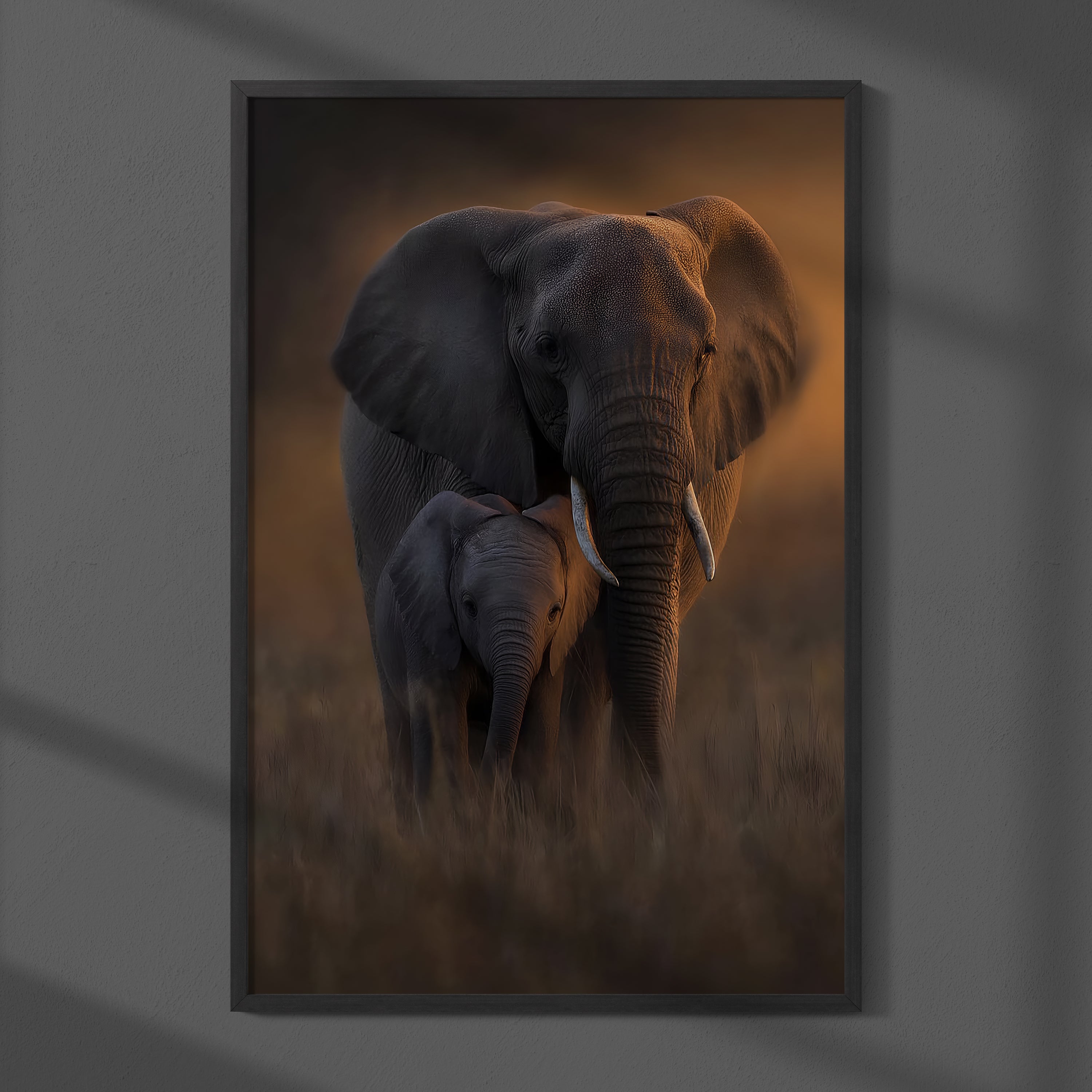 Golden Bond – Fotoprint van Olifanten in het Wild