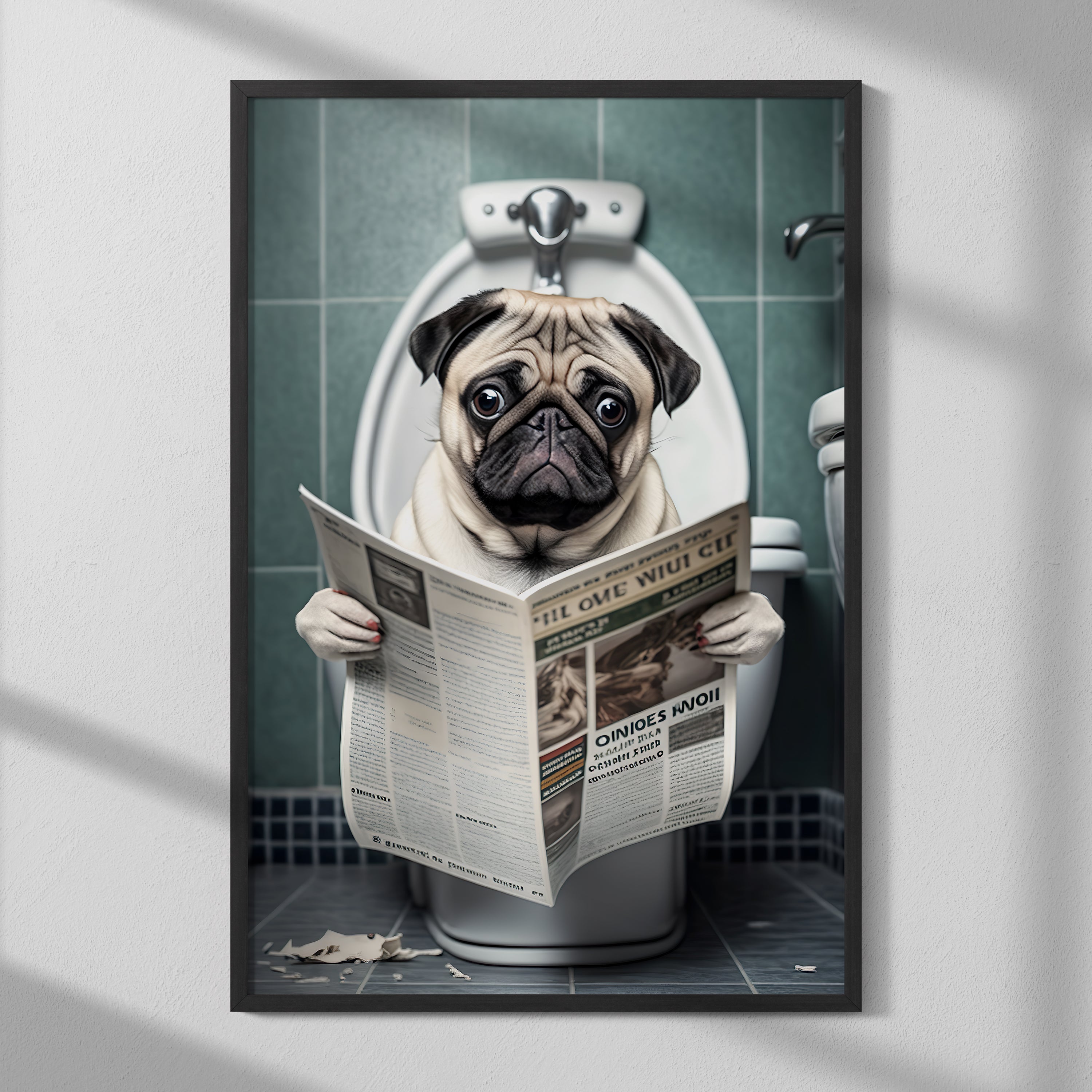 Potty Pug - The Funniest Bathroom Decoration for Dog Lovers!