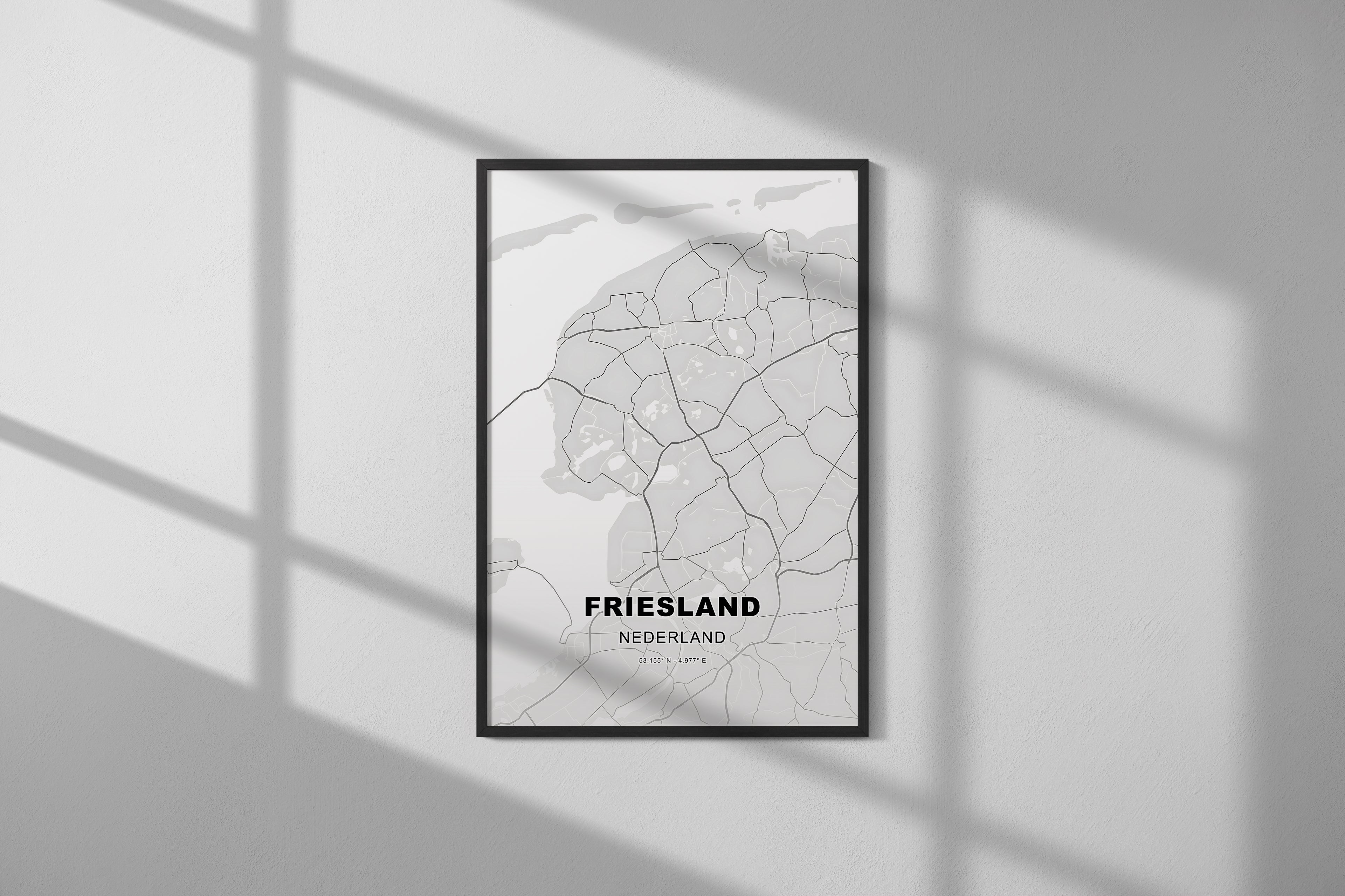 Friesland, Nederland - Kaart - Poster
