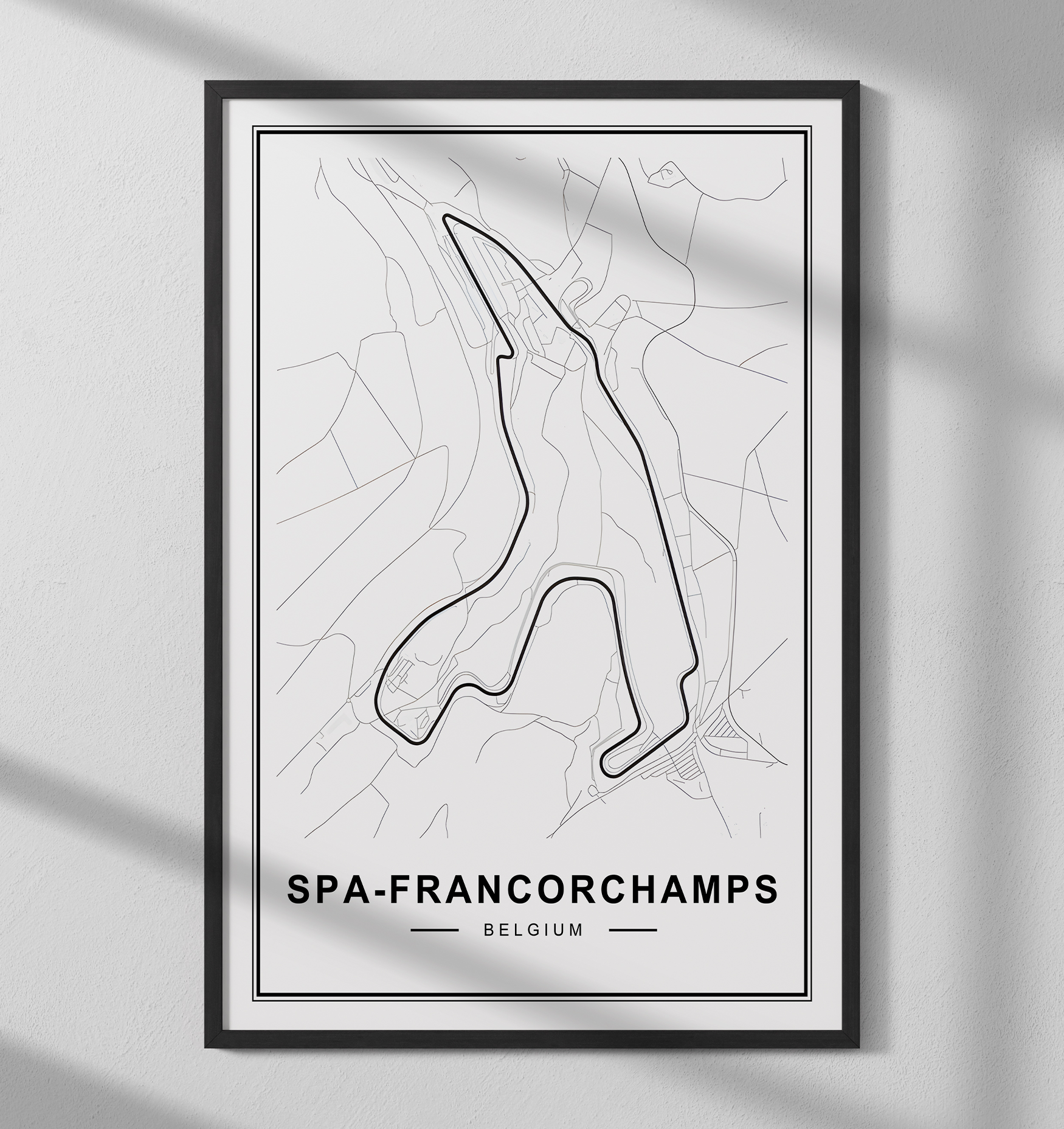 Formule 1 Spa-Francorchamps België Circuit Track Poster Muur Decoratie Schilderij