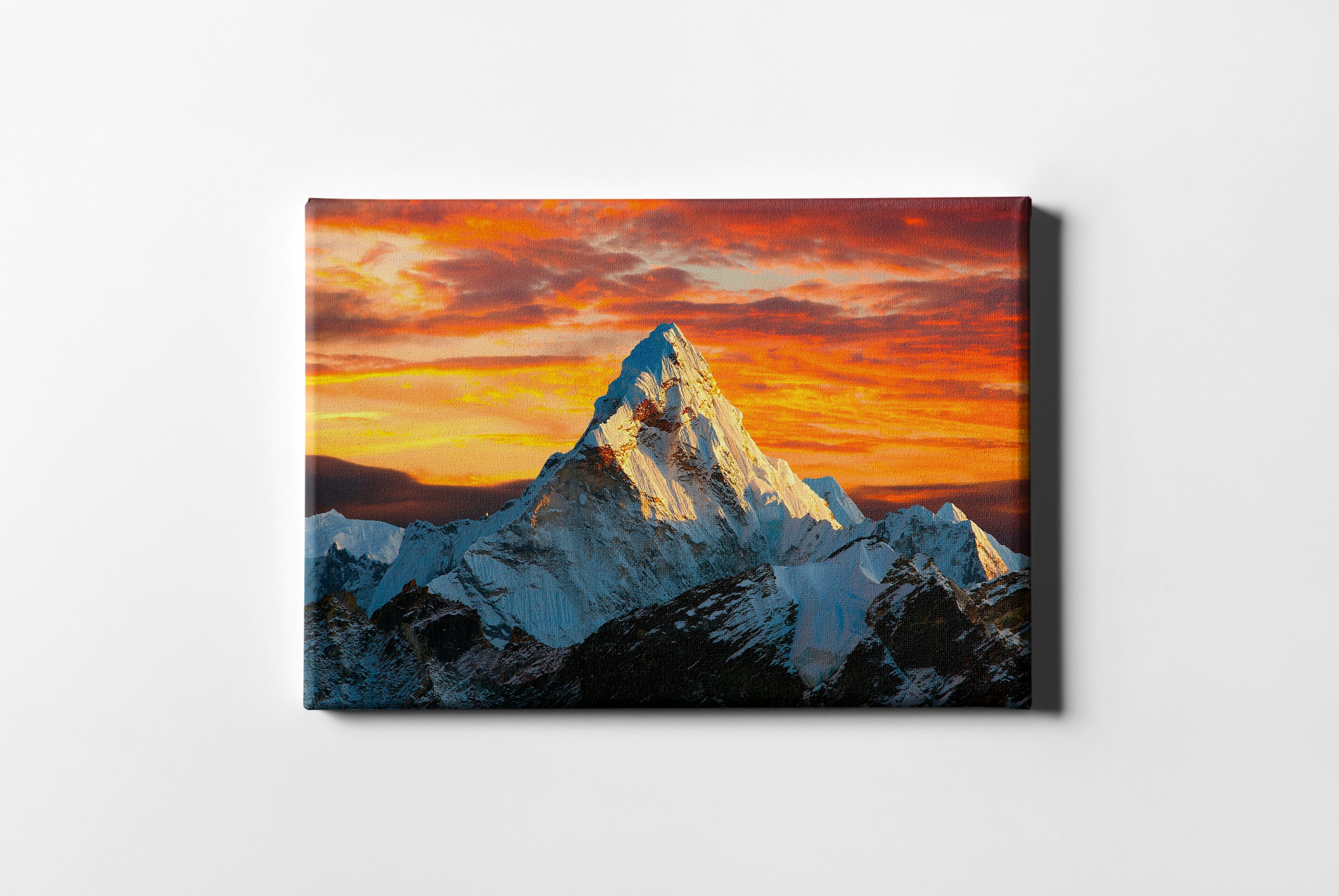 Snow Mountain, Himalayas Canvas Schilderij - Inclusief Ophangsysteem